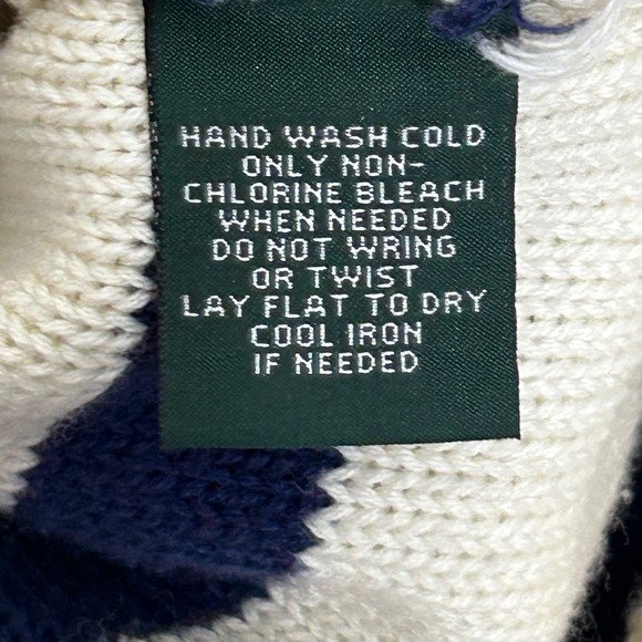 LRL Ralph Lauren Nautical Stripe Double Breasted Cardigan L 100% Cotton Preppy - Picture 8 of 11